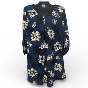 Lush Floral Mini Swing Dress